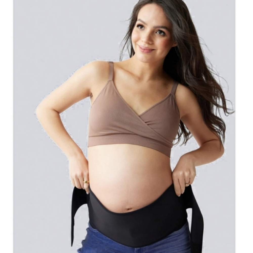 NWT Ingrid & Isabel Black Maternity Belly & Back Support Belt - S/M